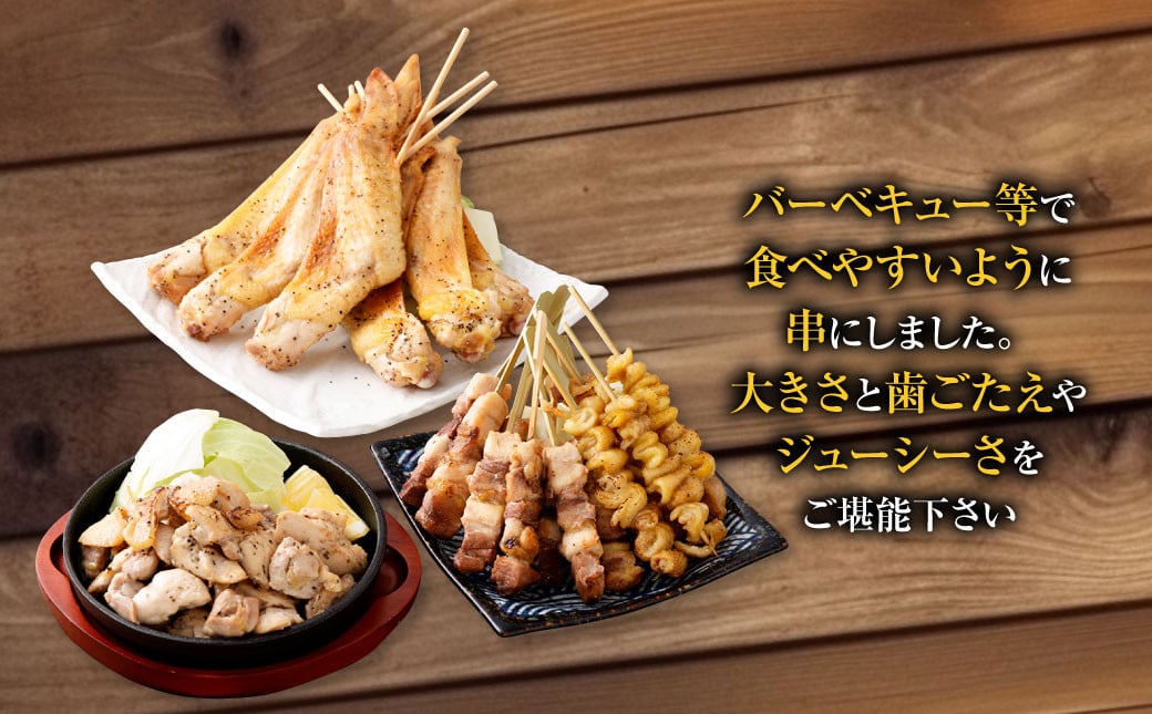天草大王プレミアムバーべキューセット（大） 合計6パック 天草大王 焼鳥 モモ ムネ 皮 手羽先 串