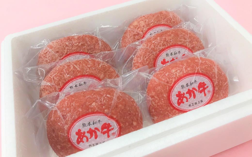 あか牛100％ハンバーグセット（あか牛ハンバーグ約120g×6個） 合計720g あか牛 ハンバーグ 牛肉 お肉 肉 褐牛 褐毛和種 和牛 国産牛 セット 熊本県 上天草市 冷凍