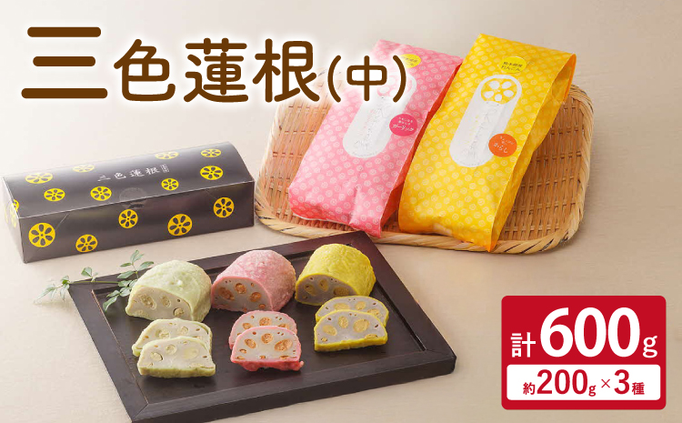 三色蓮根（中）約200g×3本 合計約600g