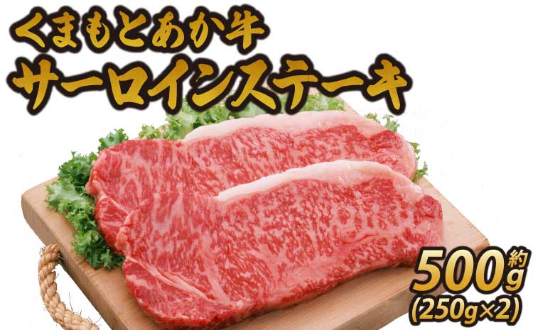 くまもとあか牛 サーロインステーキ 約500g (250g×2) ステーキ肉 肉 サーロイン ステーキ 牛肉 和牛 赤牛 熊本県産 九州産 国産 冷凍 送料無料 熊本県 宇城市 オオツカ株式会社