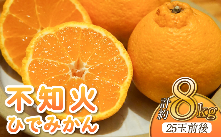 先行予約 不知火 約8kg (25個前後) 【2026年2月上旬から3月下旬発送予定】 しらぬい みかん ミカン 蜜柑 フルーツ 果物 くだもの 熊本県産 九州産 国産 ひでみかん