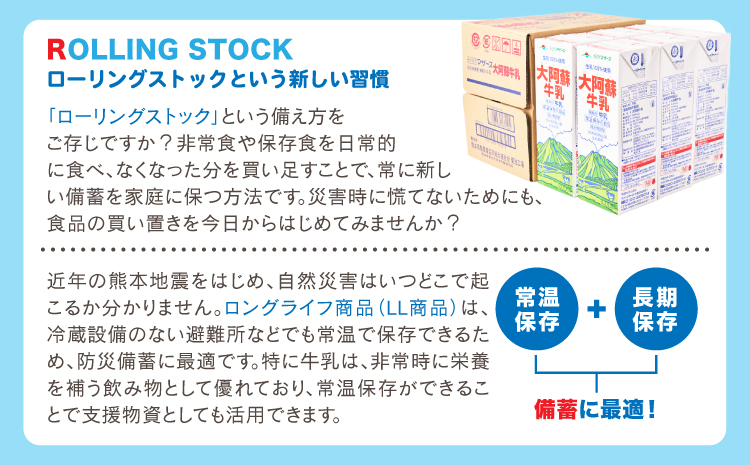 【1ヶ月毎6回定期便】 牛乳 大阿蘇牛乳 250ml 計144本 牛乳 定期便 常温保存 常温 らくのうマザーズ 大阿蘇牛乳 1ケース 250ml×24本 生乳100% ミルク 成分無調整牛乳