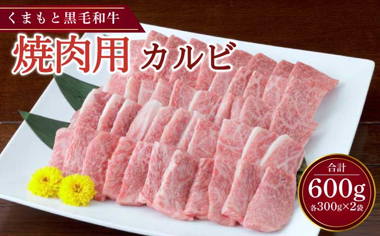 くまもと黒毛和牛 焼肉用 カルビ 600g （300g×2パック）