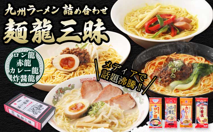 龍麺三昧 ラーメンセット 4種 各5本 合計20人前 九州 ラーメン ロン龍 赤龍 カレー龍 炸醤麺 味噌豚骨 乾麺 とんこつラーメン ピリ辛味噌ラーメン カレーラーメン 熊本県 備蓄 保存食 九州ラーメン 熊本ラーメン 宇城市産ラーメン 日の出製粉ラーメン