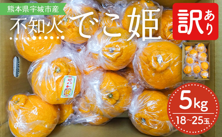 【先行予約】  訳あり 不知火 でこ姫 約5kg（約18〜25玉）【吉田レモニー】【2026年2月中旬〜2026年5月下旬発送】オレンジ ミカン わけあり 傷 キズ 甘い 家庭用 自宅用 蜜柑 濃厚 ジューシー