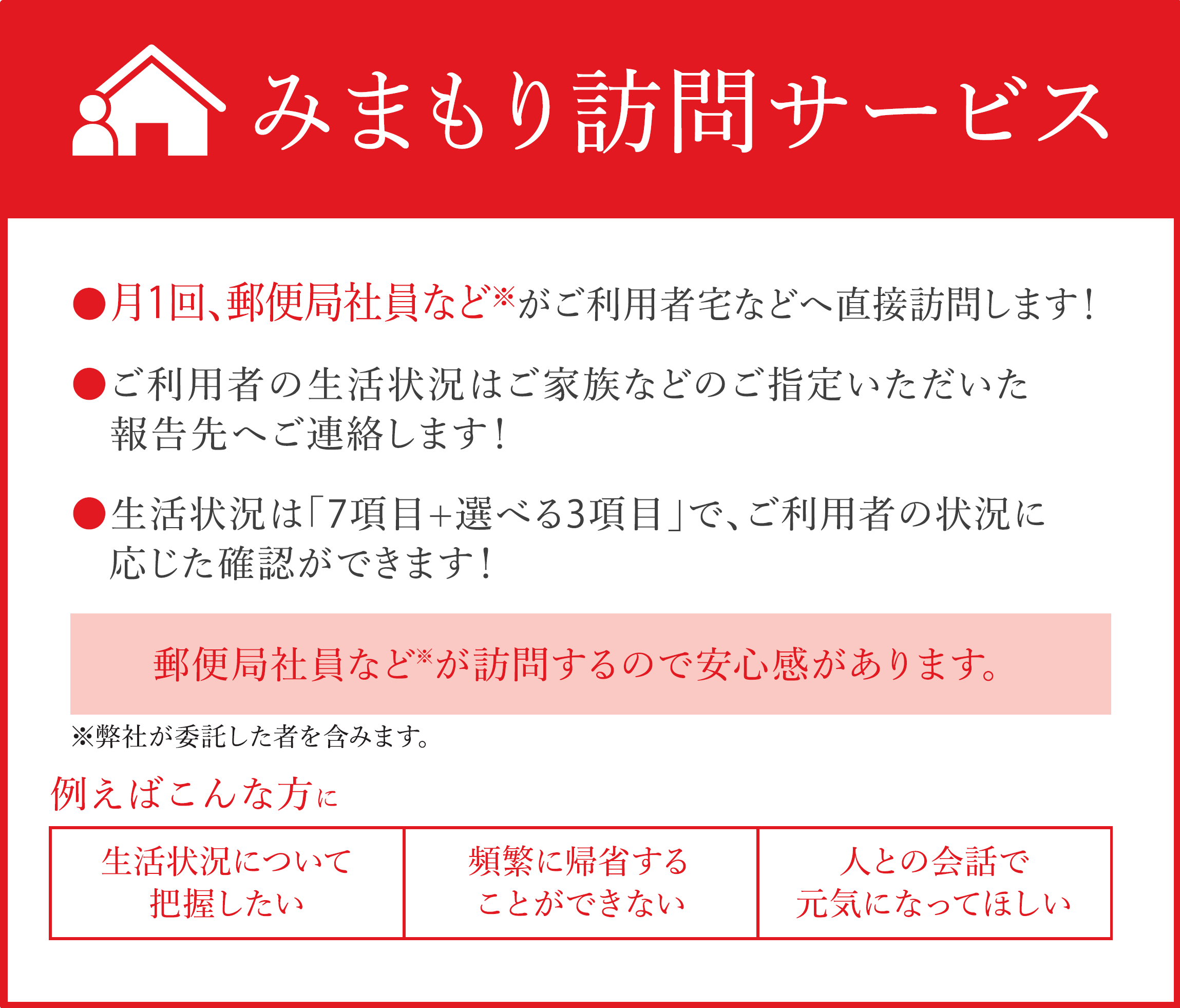郵便局のみまもりサービス 「みまもり訪問サービス」 3カ月 熊本県宇城市