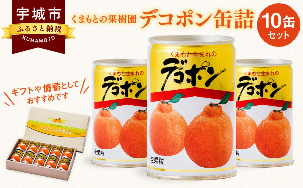 【2024年6月発送】くまもとの果樹園 デコポン 缶詰 10缶 セット 