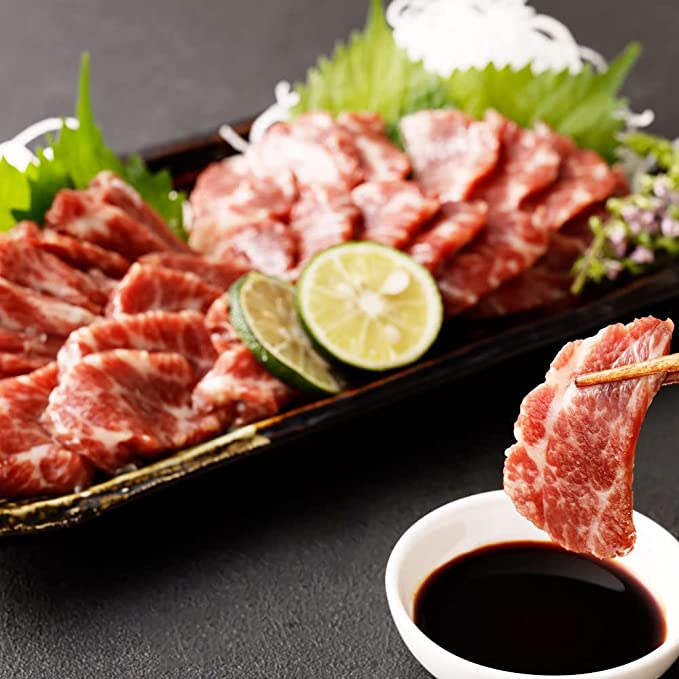 【国内肥育】霜降り 馬刺し（中トロ）200g（100g×2個）醤油・生姜付き