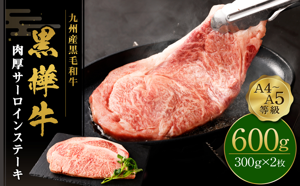 九州産黒毛和牛 杉本本店 黒樺牛 A4〜A5等級 肉厚サーロインステーキ 300g×2 計600g