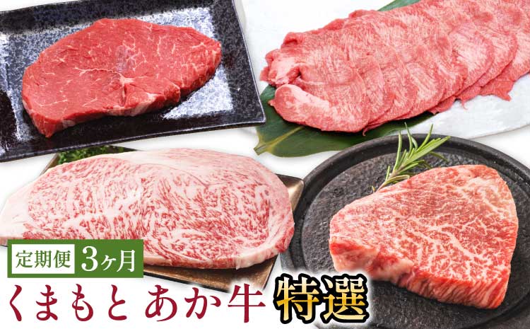 牛肉 くまもと あか牛 特選 3か月 定期便