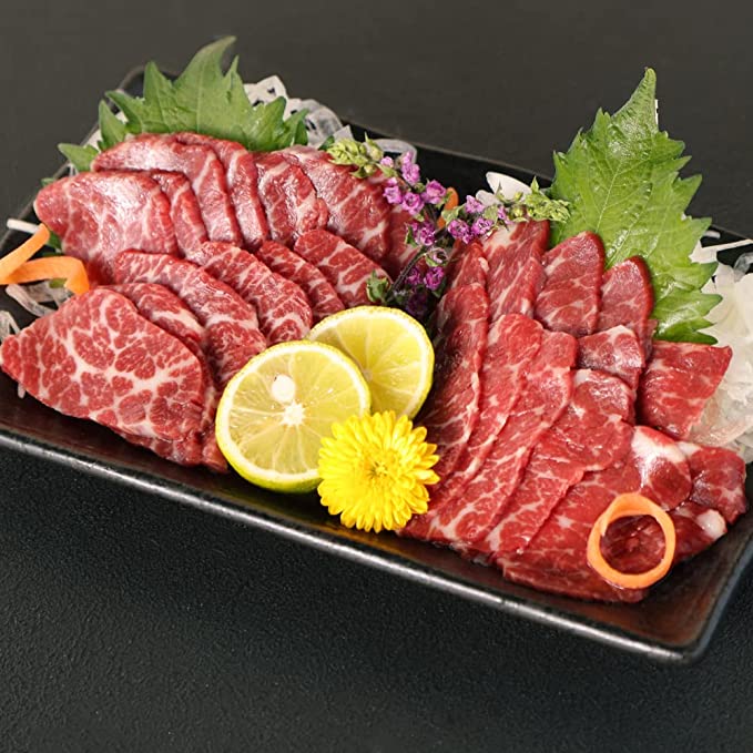 【国内肥育】霜降り 馬刺し（中トロ）200g（100g×2個）醤油・生姜付き