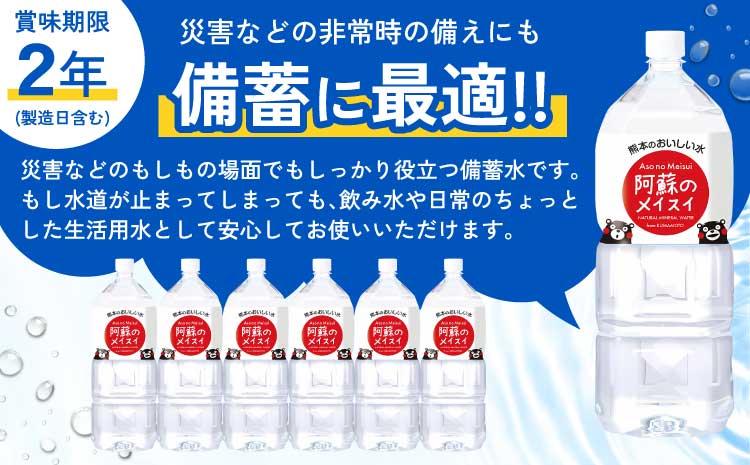 【2ヶ月定期便】熊本のおいしいお水 阿蘇のメイスイ 2L×6本（1ケース）