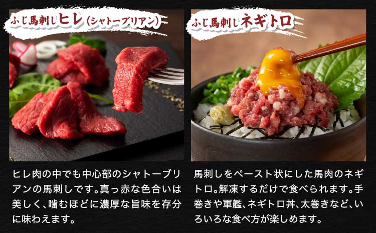 フジチクオリジナル 特選馬刺しの8種セット 肉 刺身 生肉 お肉 精肉 馬 メン 三枚バラ 大トロ 中トロ ヒレ シャトーブリアン ロース ランプ 上赤身 赤身 ネギトロ 霜降り サシ 熊本 熊本県 本場 産地直送 専門店 食べ比べ フジチク