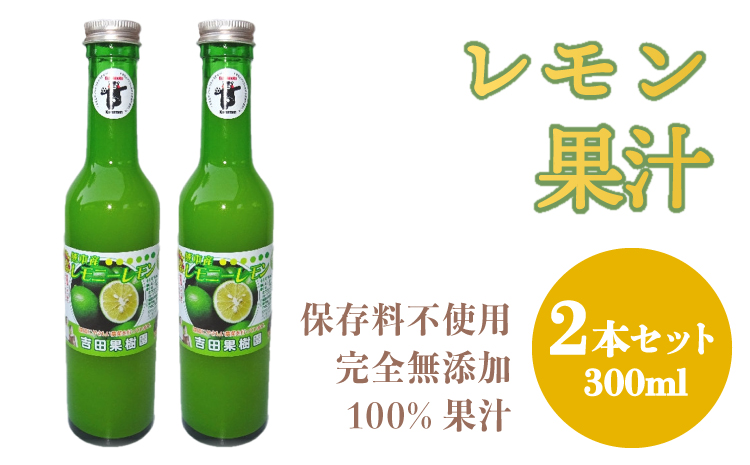 レモン 果汁 300ml 2本セット レモン果汁 国産レモン果汁 宇城市産レモン果汁 熊本県産レモン果汁 無添加レモン果汁