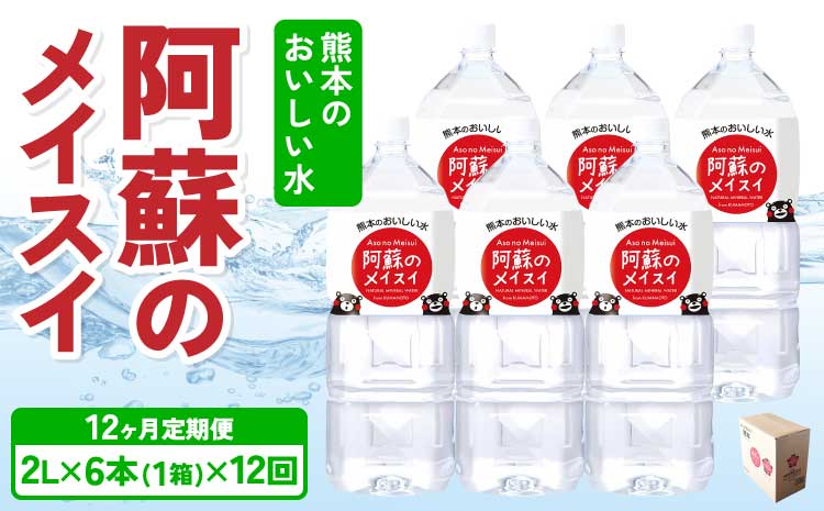 【12ヶ月定期便】熊本のおいしいお水 阿蘇のメイスイ 2L×6本（1ケース）