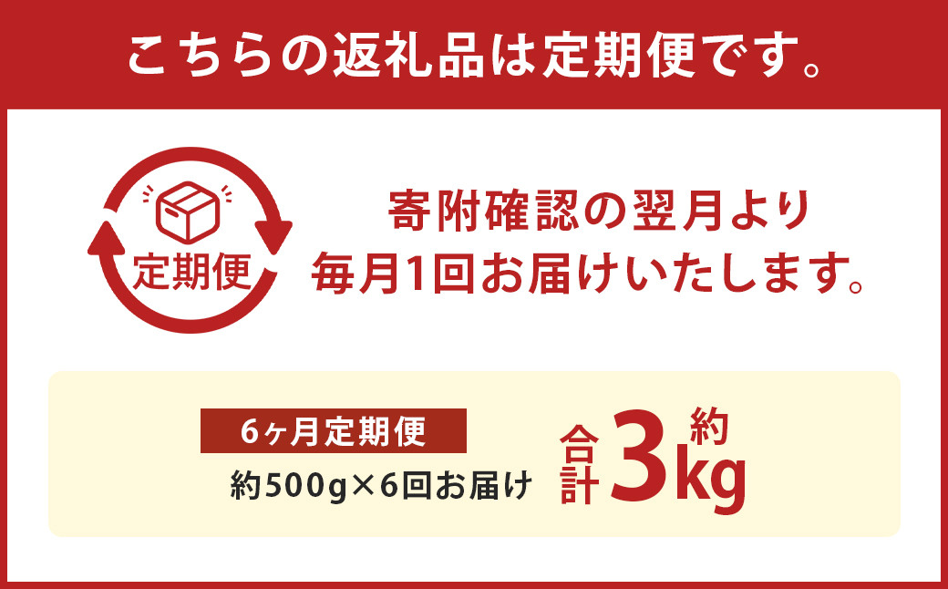 【6か月定期便】熊本産 馬肉の しゃぶしゃぶ 約500g