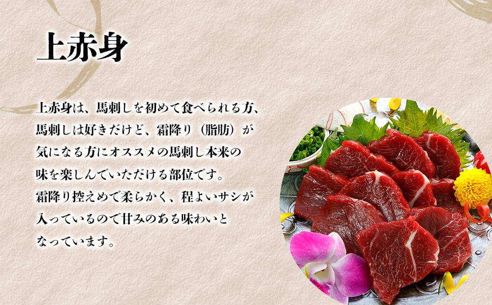 馬刺し6種420g 桜屋 熊本県 阿蘇市 馬刺し 馬肉 赤身 タテガミ ハツ サガリ フタエゴ ユッケ 生姜 醤油 セット 食べ比べ 420g 人気 特産品 名物 詰め合わせ