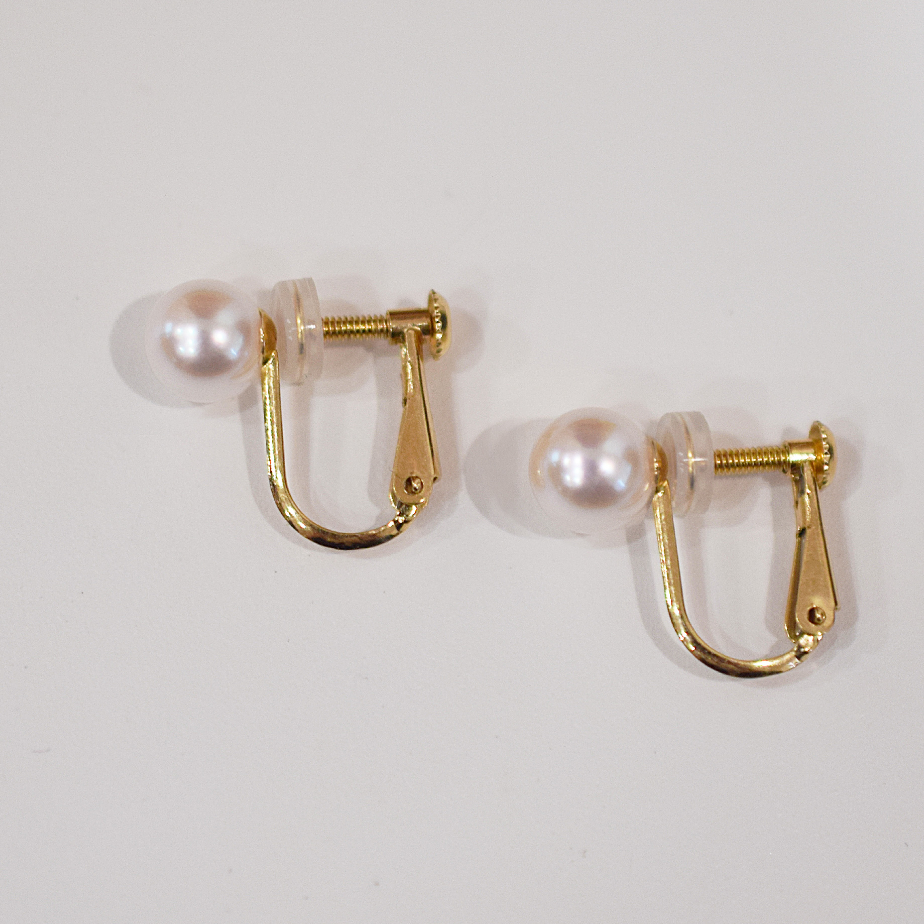 S085-576_あこや真珠 天草 イヤリング 6mm - 6.5mm ホワイトピンク 真珠 