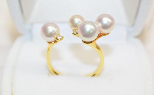 S101-203_ãããçç ããŒã« ãªã³ã° ãã€ã€ ãã㌠0.07ct 5mmã6.5mm 4ç ïŒ10å·ïŒ