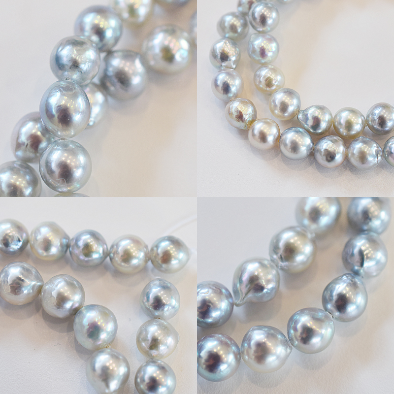 S085-390_あこや真珠 バロックパール 8mm - 9mm ネックレス チョーカー SV925 シルバー925 真珠 シンプル