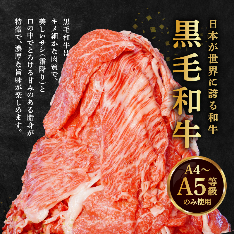 S001-034_A4〜A5等級 黒毛和牛 切り落とし 1.5kg（500g×3P）