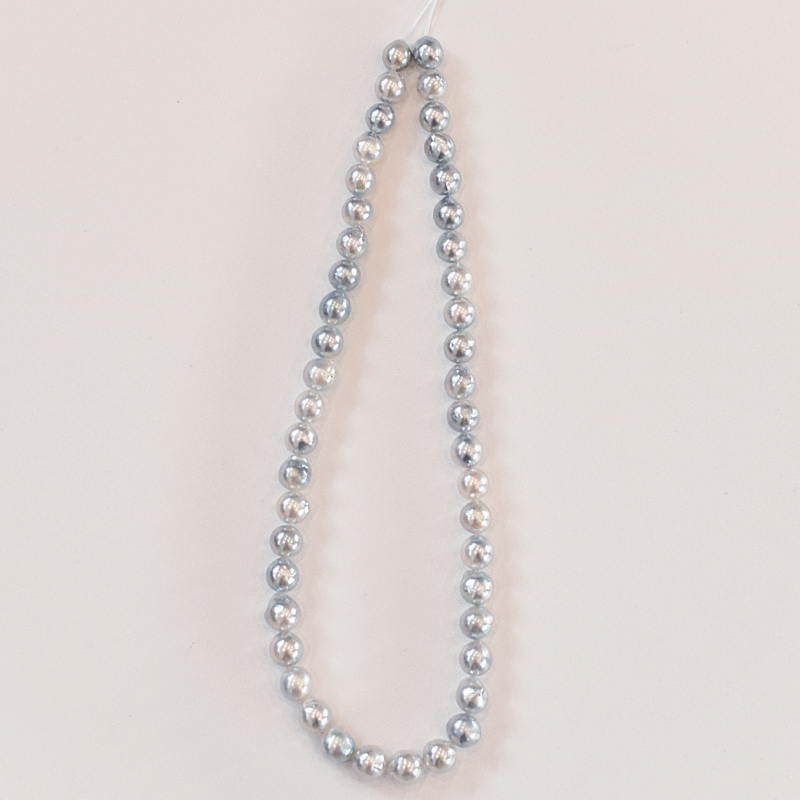 S085-390_あこや真珠 バロックパール 8mm - 9mm ネックレス チョーカー SV925 シルバー925 真珠 シンプル