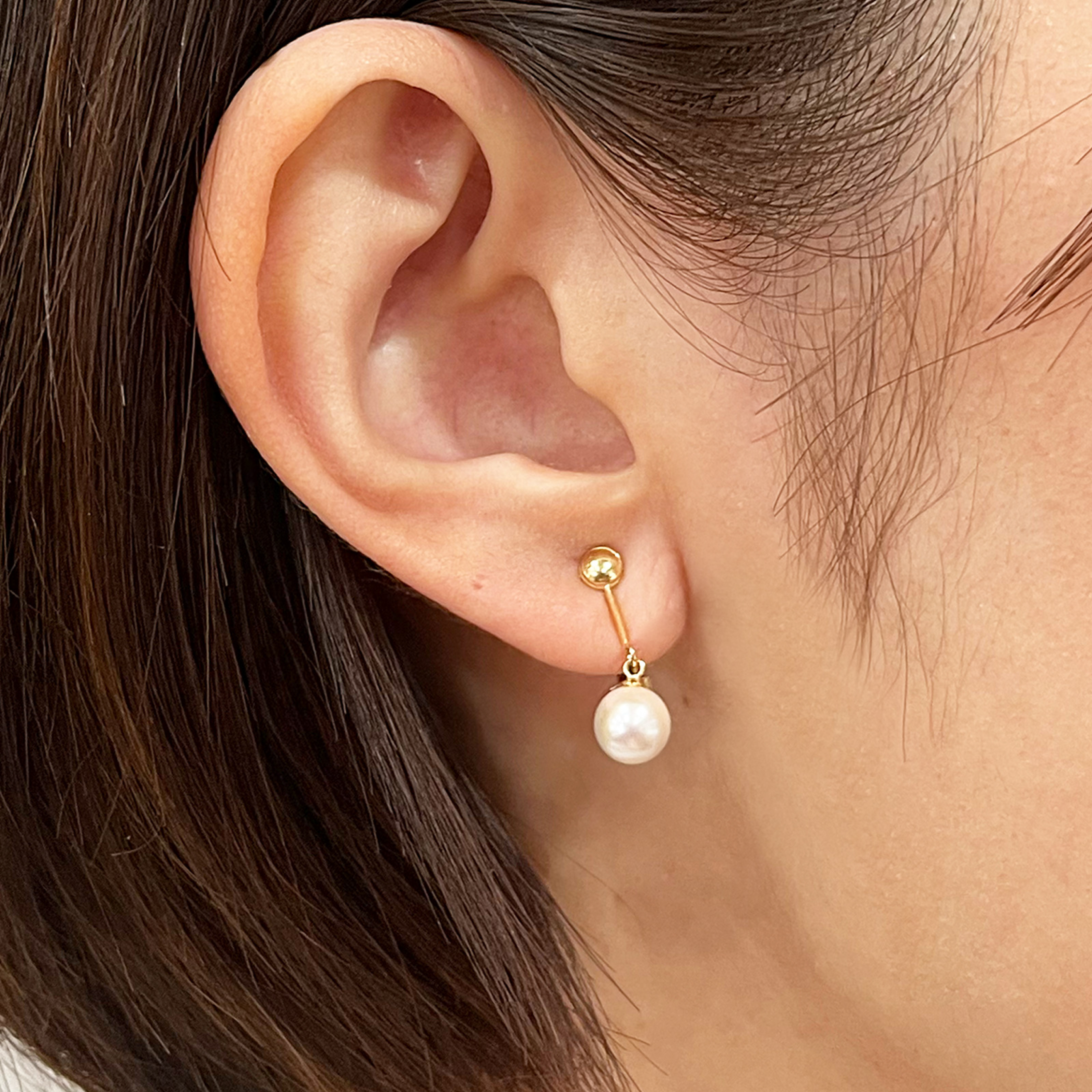 S085-576_あこや真珠 天草 イヤリング 6mm - 6.5mm ホワイトピンク 真珠 