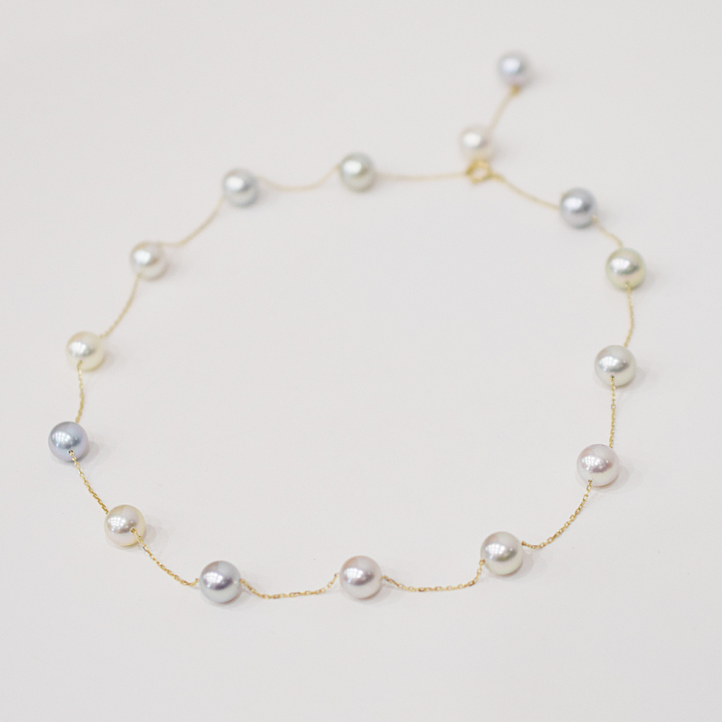 S101-462_縺ゅ%繧逵溽匠 螟ゥ闕 繝阪ャ繧ッ繝ャ繧ケ 繧ケ繝繝シ繧キ繝ァ繝ウ 繝槭Ν繝 Y蟄 2WAY 辟。隱ソ濶イ 8mm - 8.5mm K18