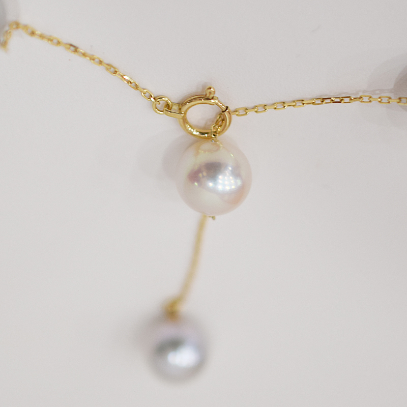 S101-462_縺ゅ%繧逵溽匠 螟ゥ闕 繝阪ャ繧ッ繝ャ繧ケ 繧ケ繝繝シ繧キ繝ァ繝ウ 繝槭Ν繝 Y蟄 2WAY 辟。隱ソ濶イ 8mm - 8.5mm K18