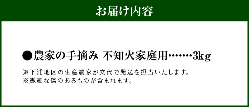 S040-030_【訳あり】農家の手摘み　不知火　家庭用　3kg