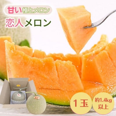 【先行受付】熊本県 美里町産 稀少な上田農園の「恋人メロン」 1.4kg以上(1玉) 赤肉【1680907】