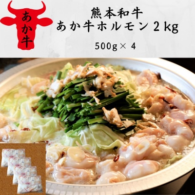 熊本和牛あか牛ホルモン2kg(500g×4)(美里町)【配送不可地域：離島】【1542422】