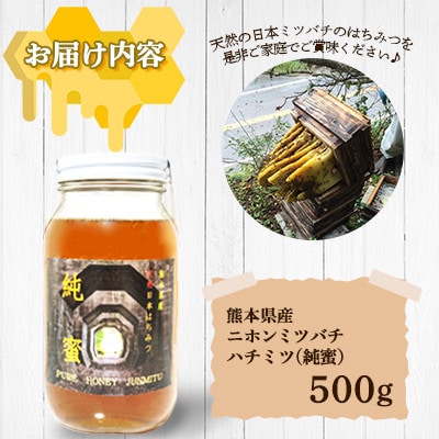 【数量限定】熊本県 美里町 ハチミツ ニホンミツバチ 純蜜 500g【中蓮寺農園】【1712460】