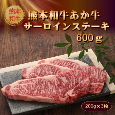 熊本和牛あか牛サーロインステーキ600g(200g×3)(美里町)【配送不可地域：離島】【1542433】