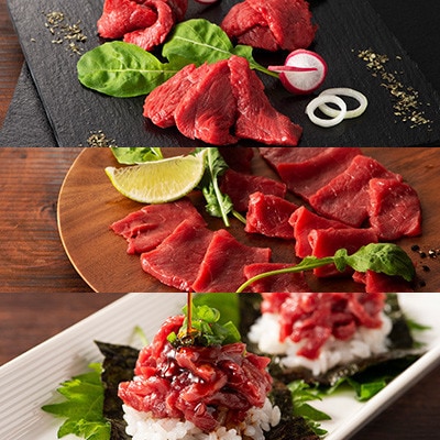 「本場・熊本」霜降り馬刺しと赤身の贅沢6種セット(美里町)【配送不可地域：離島】【1607908】