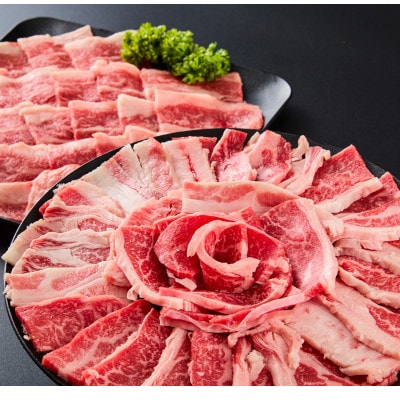 【訳あり品】熊本県産あか牛・くまもと黒毛和牛切り落とし焼肉食べ比べセット(計800g)(美里町)【配送不可地域：離島】【1768135】
