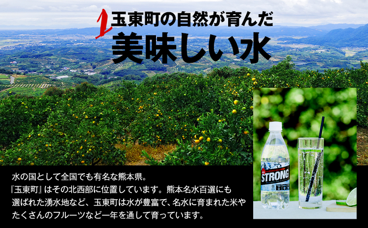 500ml×24本★熊本県玉東町産 強炭酸水《1月末-3月末頃出荷》玉東町産の天然水を100%使用!クリアで爽快な喉越し！くまもと風土の強炭酸水★たっぷり12L★ストロング炭酸水 ハイボールなどお酒の割材にも