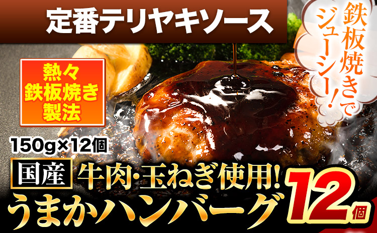 ハンバーグ 12個 国産のお肉使用！ 鶏肉不使用 温めるだけ 「通の贅沢ハンバーグ」定番テリヤキソース《7-14日以内に出荷予定(土日祝除く)》 牛 訳あり 小分け 早く届く