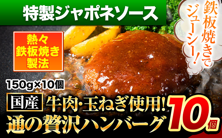 ハンバーグ 10個 国産のお肉使用！ 鶏肉不使用 温めるだけ 「通の贅沢ハンバーグ」特製ジャポネソース《11月上旬-11月末頃出荷》 牛 訳あり 小分け 早く届く