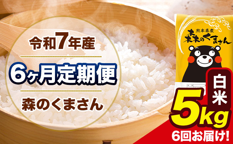 令和7年産 森のくまさん【6ヶ月定期便】 白米 《お申込み翌月から出荷》5kg(5kg×1袋) 計6回お届け 熊本県産 単一原料米 森くま 熊本県 玉東町