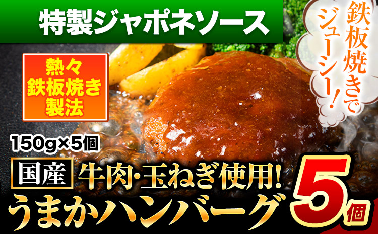 ハンバーグ 5個 国産のお肉使用！ 鶏肉不使用 温めるだけ 「通の贅沢ハンバーグ」特製ジャポネソース《7-14日以内に出荷予定(土日祝除く)》 牛 訳あり 小分け 早く届く