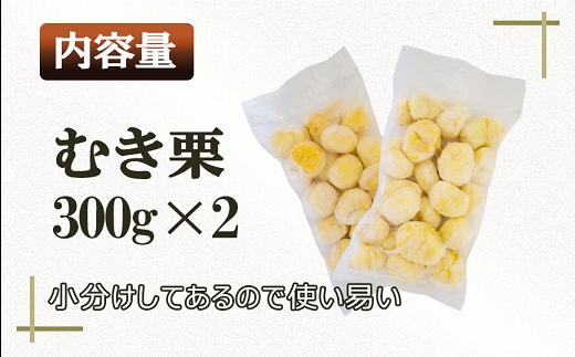 南関産 冷凍むき栗 600g (300g×2袋)  令和7年産 マロン 季節 手仕上げ 秋の味覚 材料 菓子 国産 熊本県 無添加 冷凍