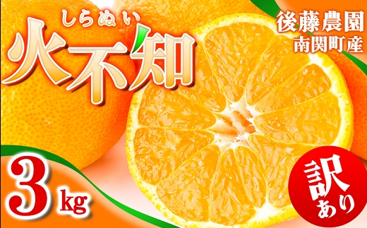 ご家庭用 【先行受付】後藤農園 不知火 3kg 訳あり 熊本県 南関町 フルーツ 果物 くだもの 柑橘