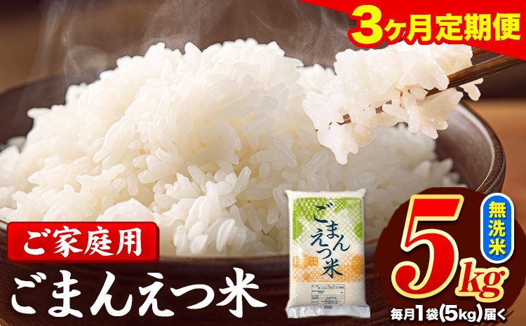【3ヶ月定期便】訳あり 米 無洗米 ごまんえつ米 5kg 5kg×1袋 米 こめ 定期便 家庭用 備蓄 熊本県 長洲町 くまもと ブレンド米 熊本県産 訳あり 常温 配送 《お申込み翌月から出荷》