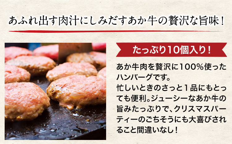 【希少和牛】ハンバーグ 熊本県産 あか牛ハンバーグ 150g × 10個 長洲501 牛肉 あか牛 長洲町 《90日以内に出荷予定(土日祝除く)》