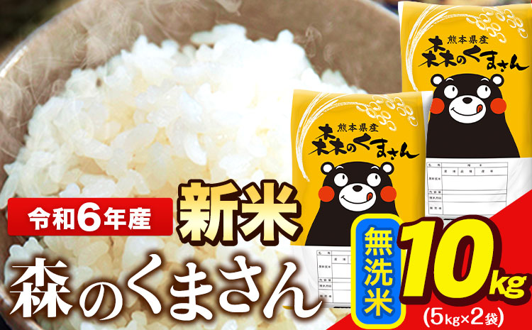 令和6年産  新米 無洗米  森のくまさん 10kg 5kg × 2袋  熊本県産 単一原料米 森くま《11月-12月より出荷予定》送料無料