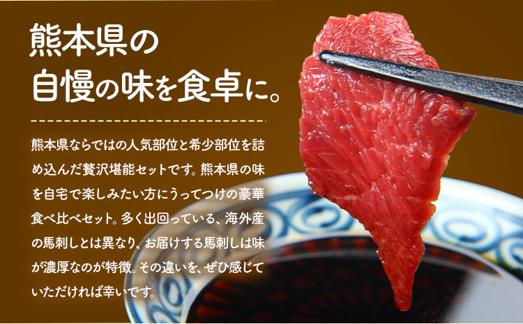 馬刺し 馬刺し 6種 食べ比べ 280g 株式会社利他フーズ《30日以内に出荷予定(土日祝除く)》 上赤身 中トロ 大トロ ふたえご ロース たてがみ 希少部位 国産 冷凍 生食用 肉 馬肉 ふるさと納税馬刺し 送料無料 馬刺 ばさし 名物