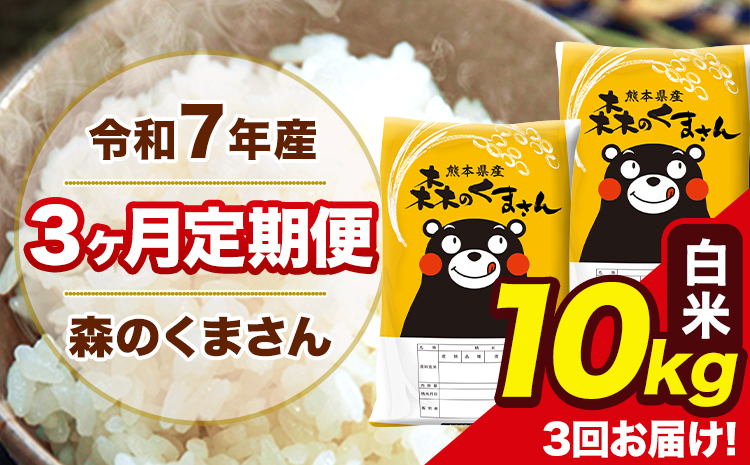 令和7年産 森のくまさん【3ヶ月定期便】 白米 10kg 5kg×2袋 計3回お届け 《お申込み翌月から出荷》 お米 こめ 熊本県産 ご飯 備