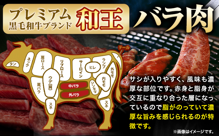 くまもと黒毛和牛 和王 バラ 霜降り 焼肉切り落とし 550g A5 A4 等級《60日以内に出荷予定(土日祝除く)》熊本県 長洲町 黒毛和牛 牛肉 冷凍 個別 取分け 小分け チャック付き バラ凍結 肉 お肉 焼き肉 焼き肉用