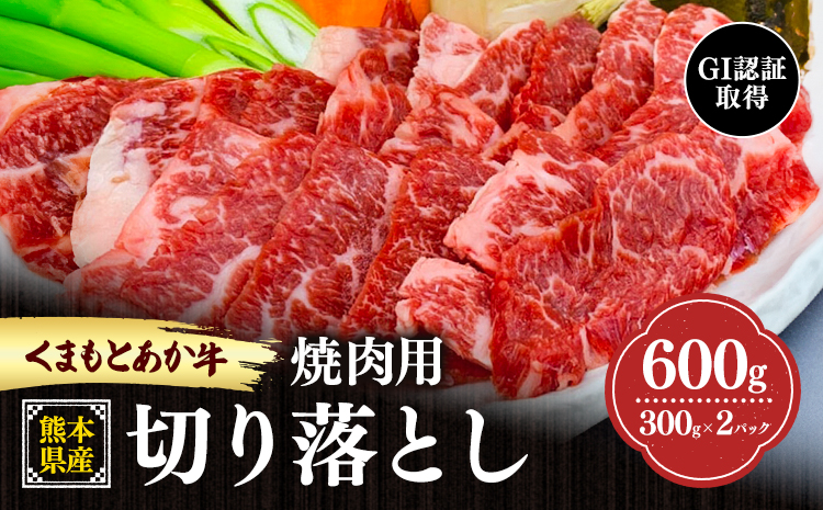 熊本県産 GI認証取得 くまもとあか牛 焼き肉用 切り落とし 600g 300g×2パック くまふる《45日以内に出荷予定(土日祝除く)》熊本県 長洲町 肉 牛肉 あか牛 赤牛 焼肉 切り落とし 熊本県産 国産